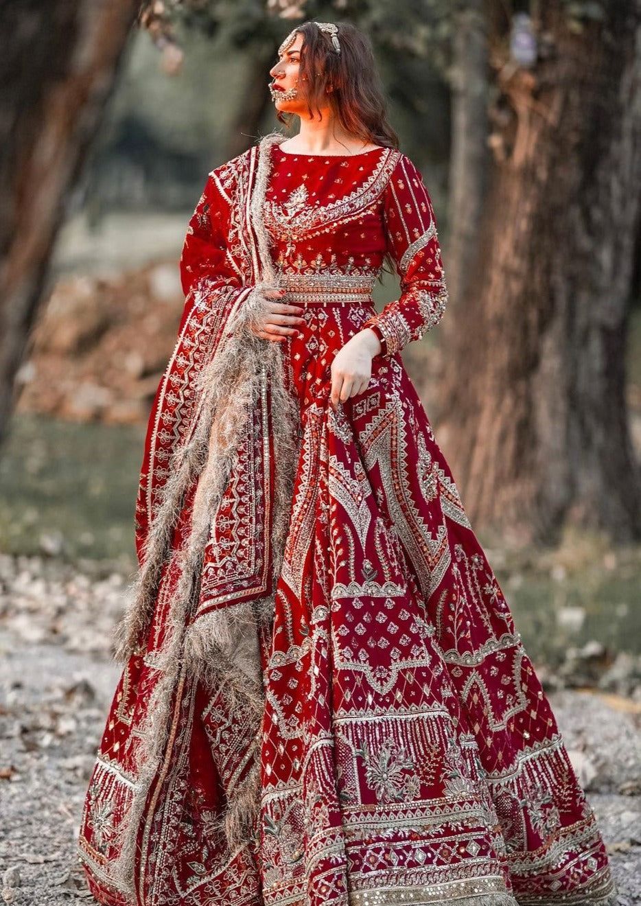 embroidered bridal lehenga