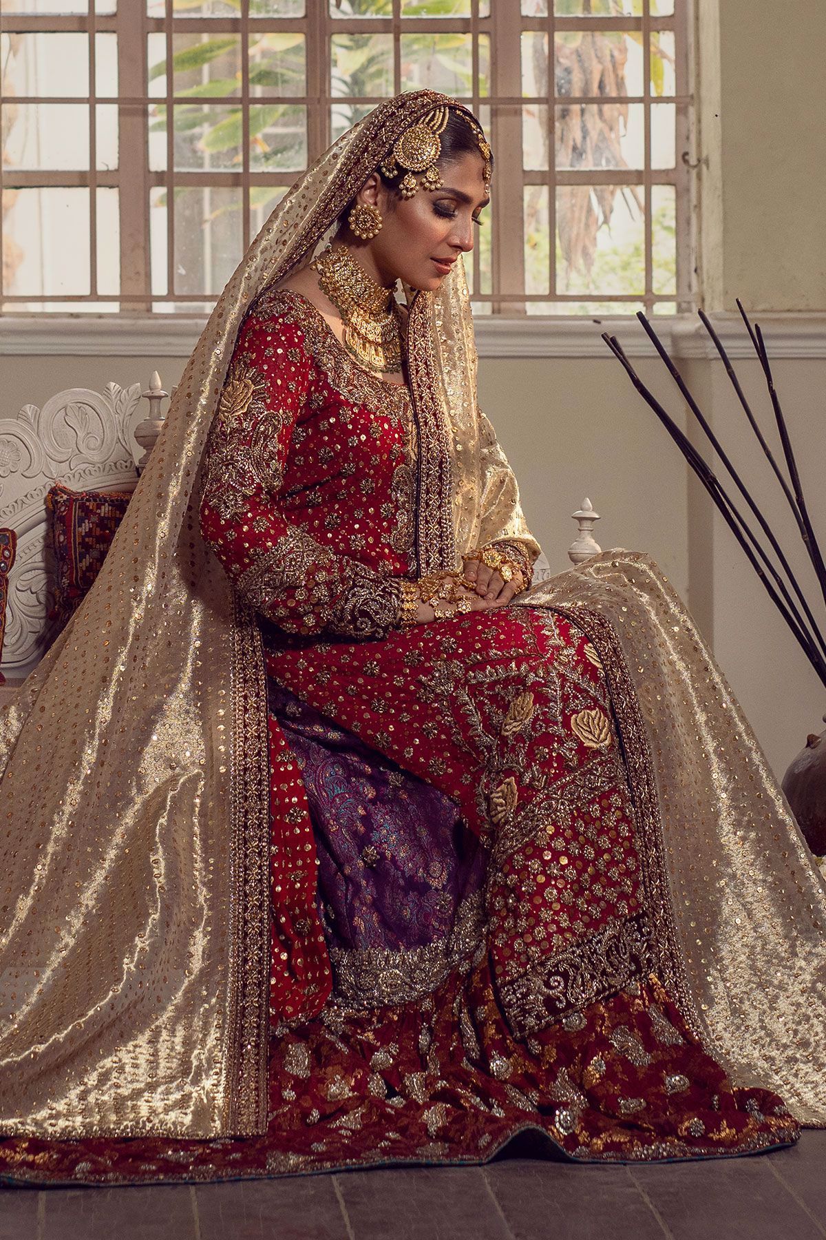 embroidered bridal lehenga