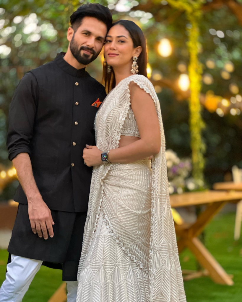 Mira Kapoor Dons An Ivory Saree For ‘Nanad’ Sanah Kapur’s Wedding, Poses With Hubby, Shahid Kapoor