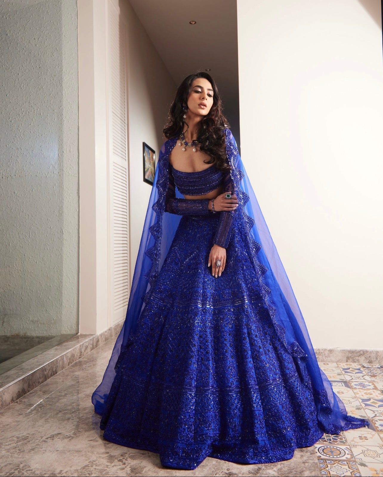 embroidered bridal lehenga