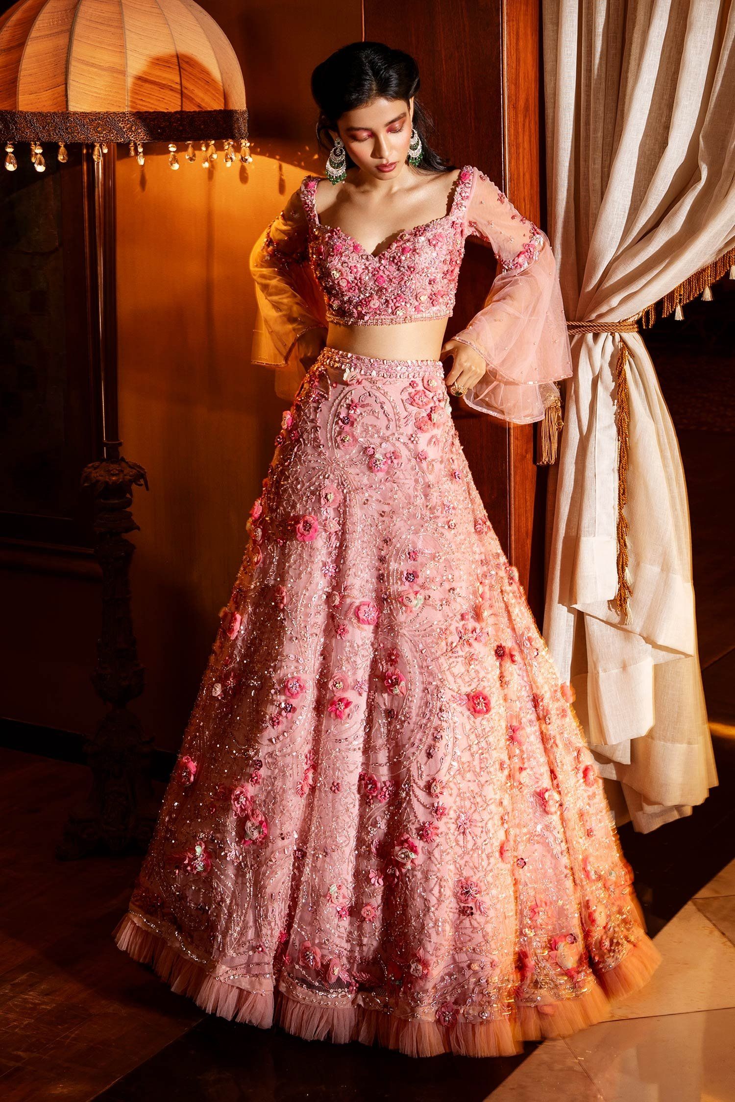 embroidered bridal lehenga