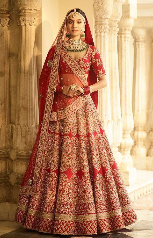 embroidered bridal lehenga