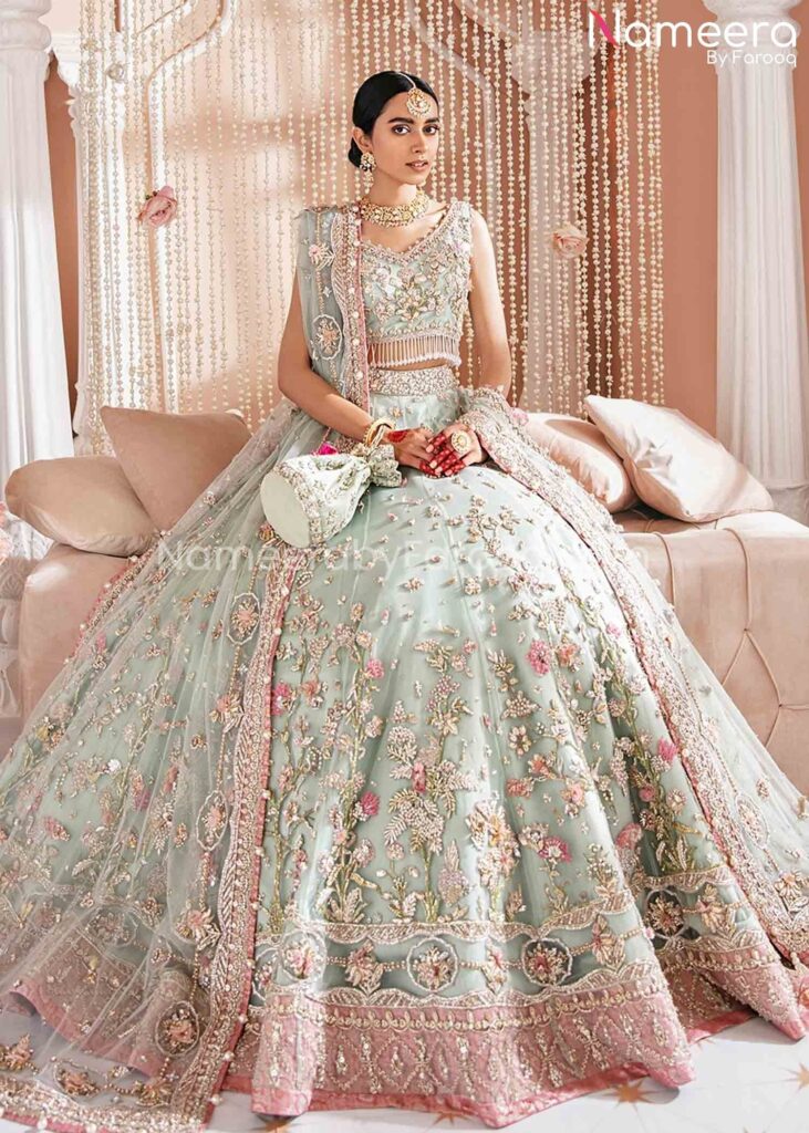 Pakistani Bridal Dress in Choli Lehenga Design #BS392 – CUSTOM SIZES