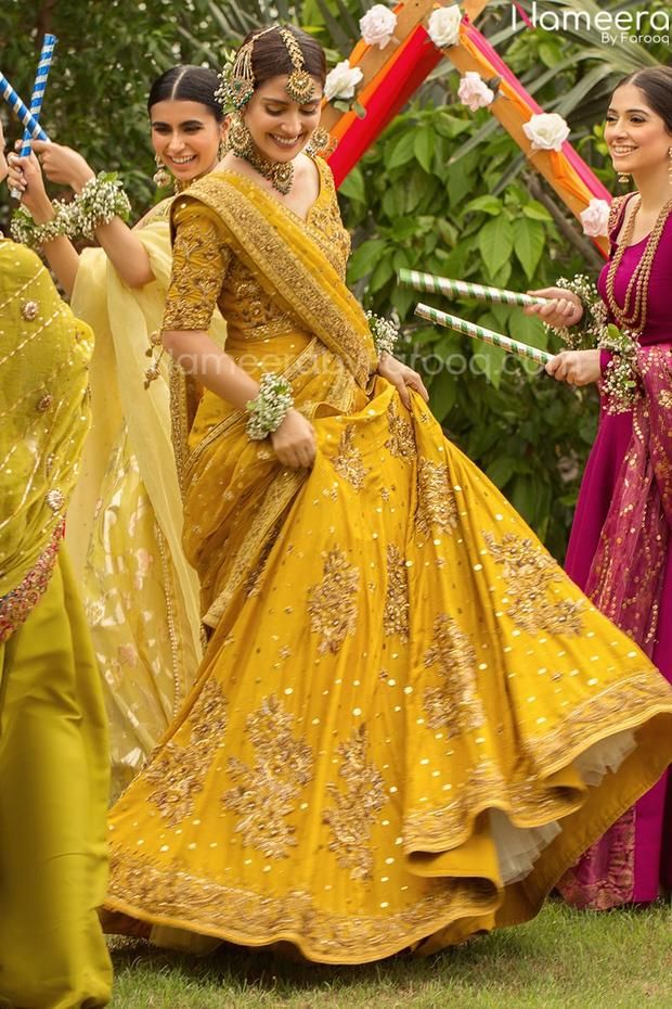 Pakistani Gharara in Beautiful Tangerine Color #BR24