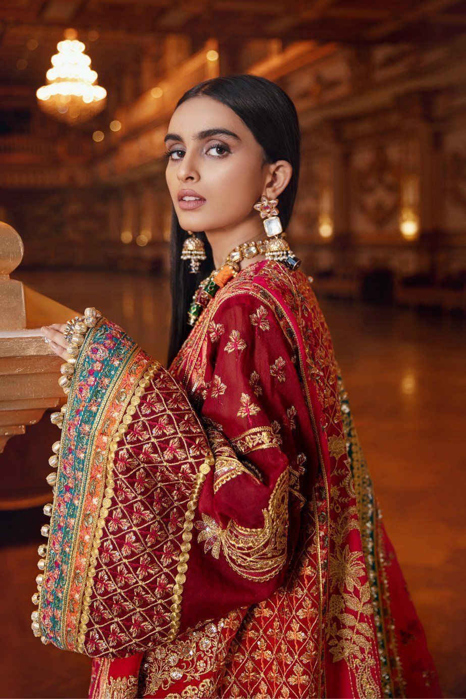 embroidered bridal lehenga