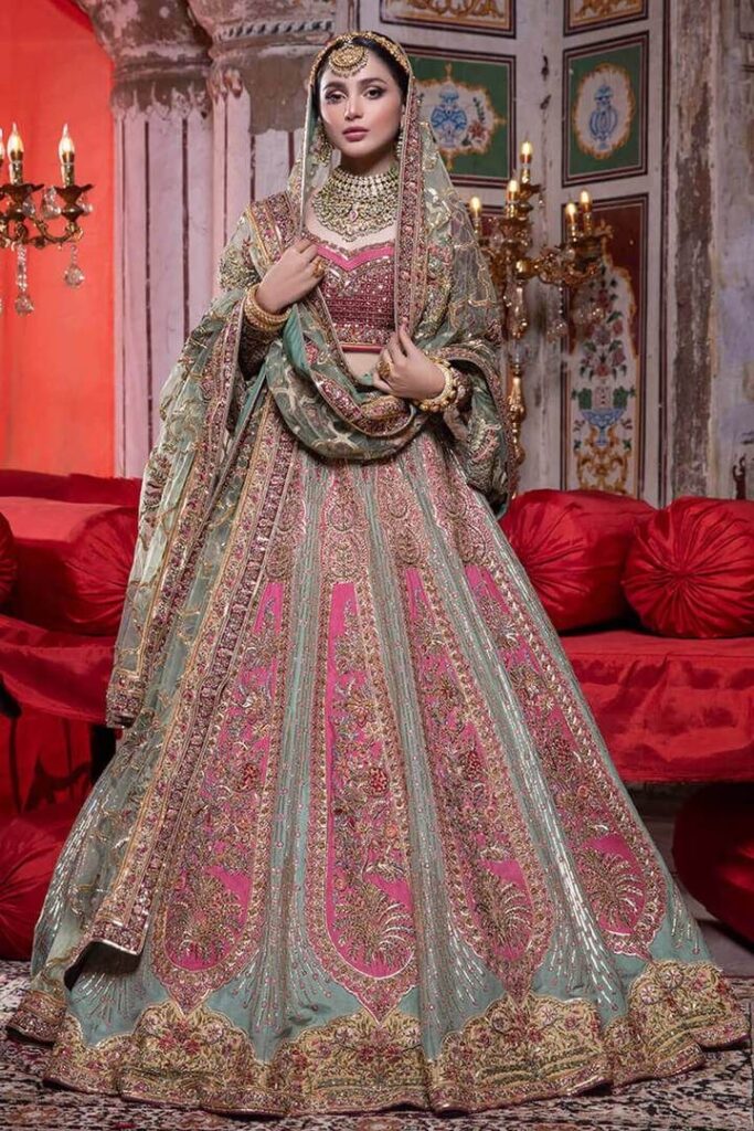 Pakistani Raw Silk Bridal Lehenga Choli Dress #BN1046 – LARGE