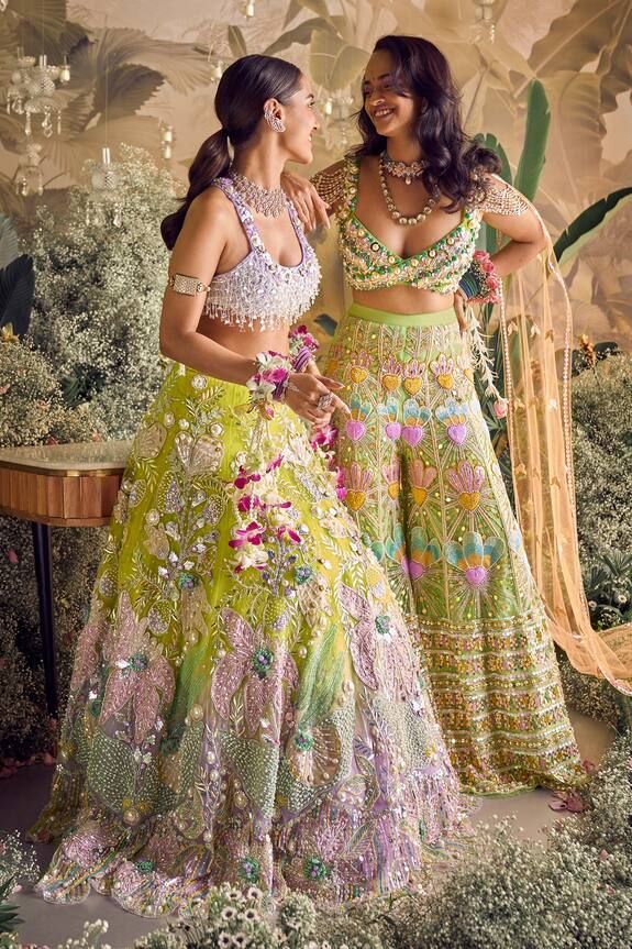 embroidered bridal lehenga