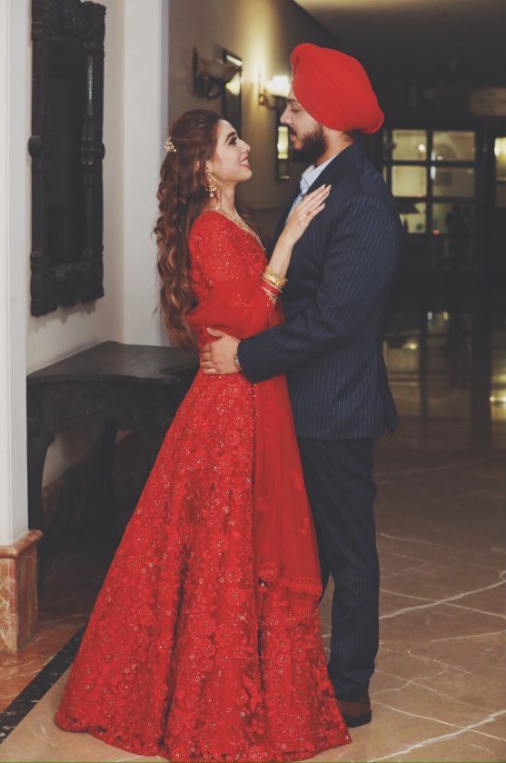 Pastel Wedding With a Super Pretty Embroidered Engagement Lehenga in Red – Witty Vows