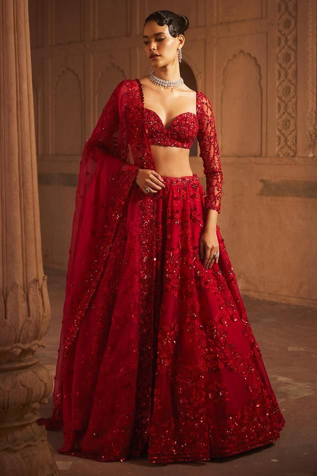 embroidered bridal lehenga