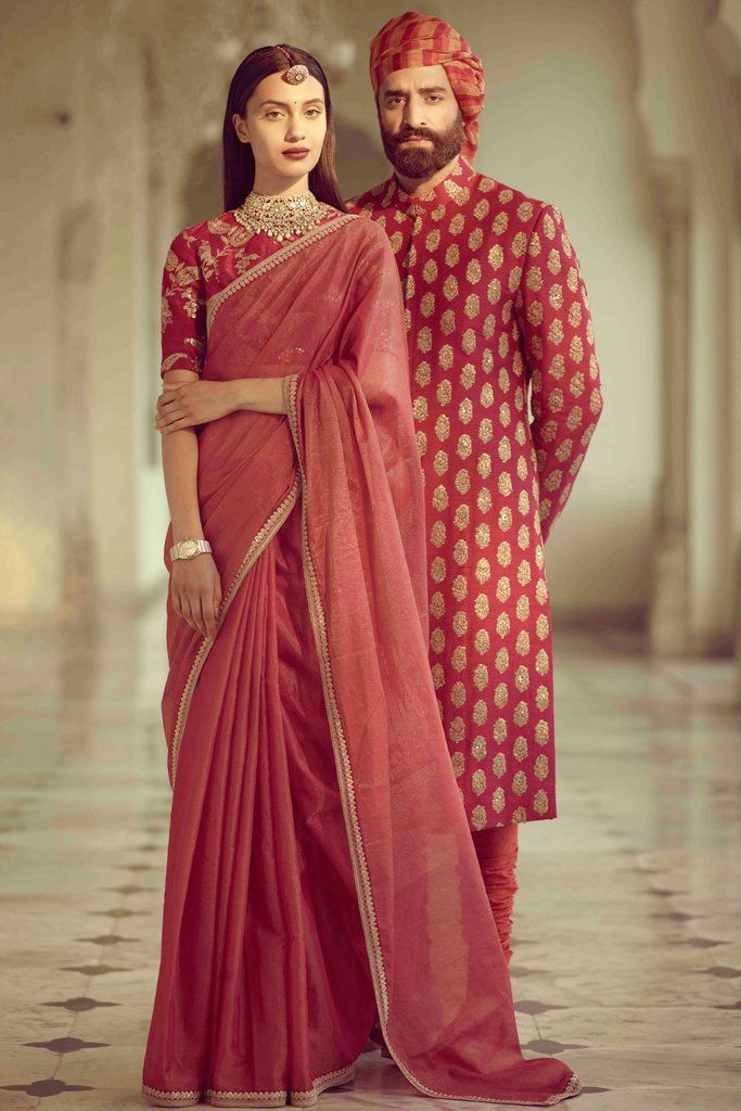 Red Colour Organza Silk Saree