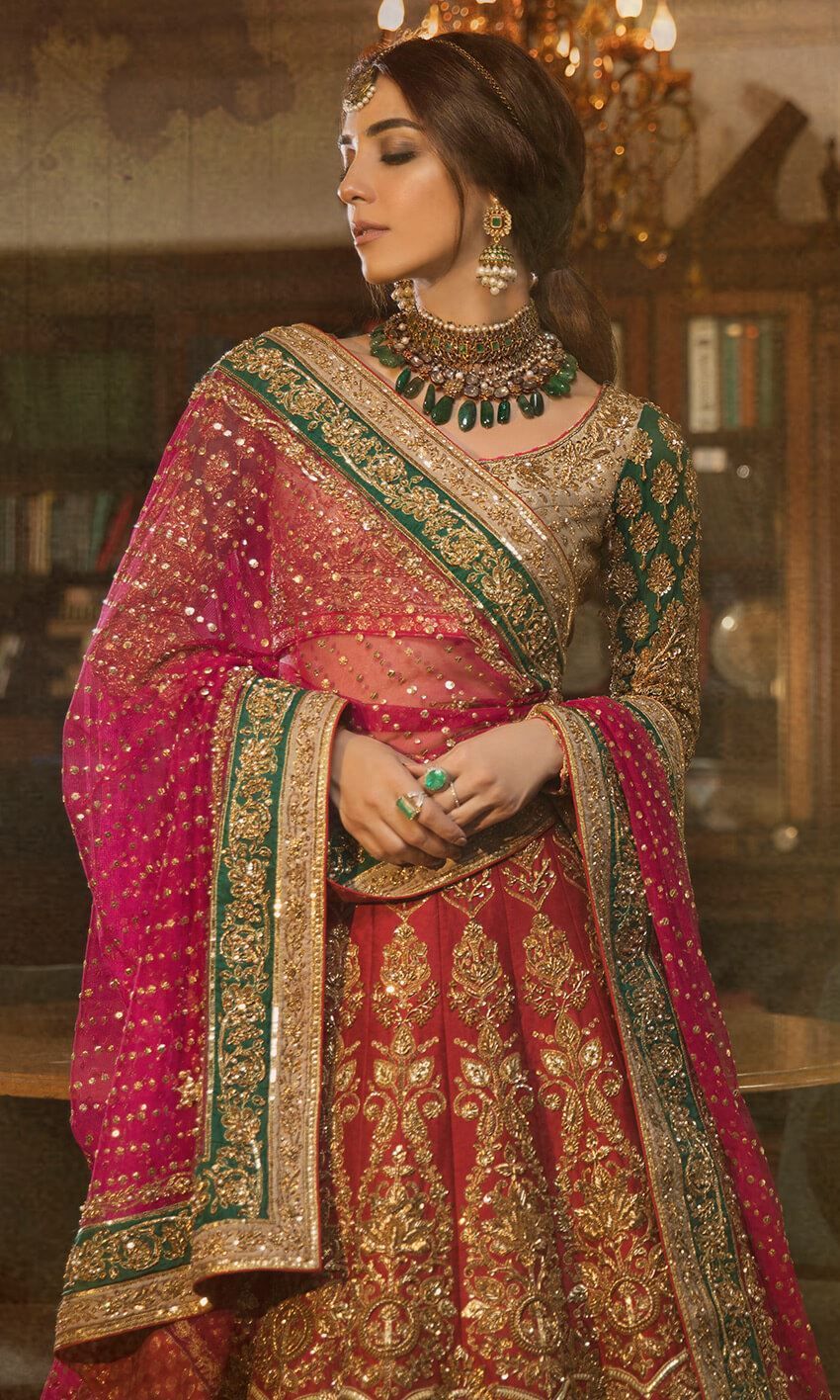 embroidered bridal lehenga