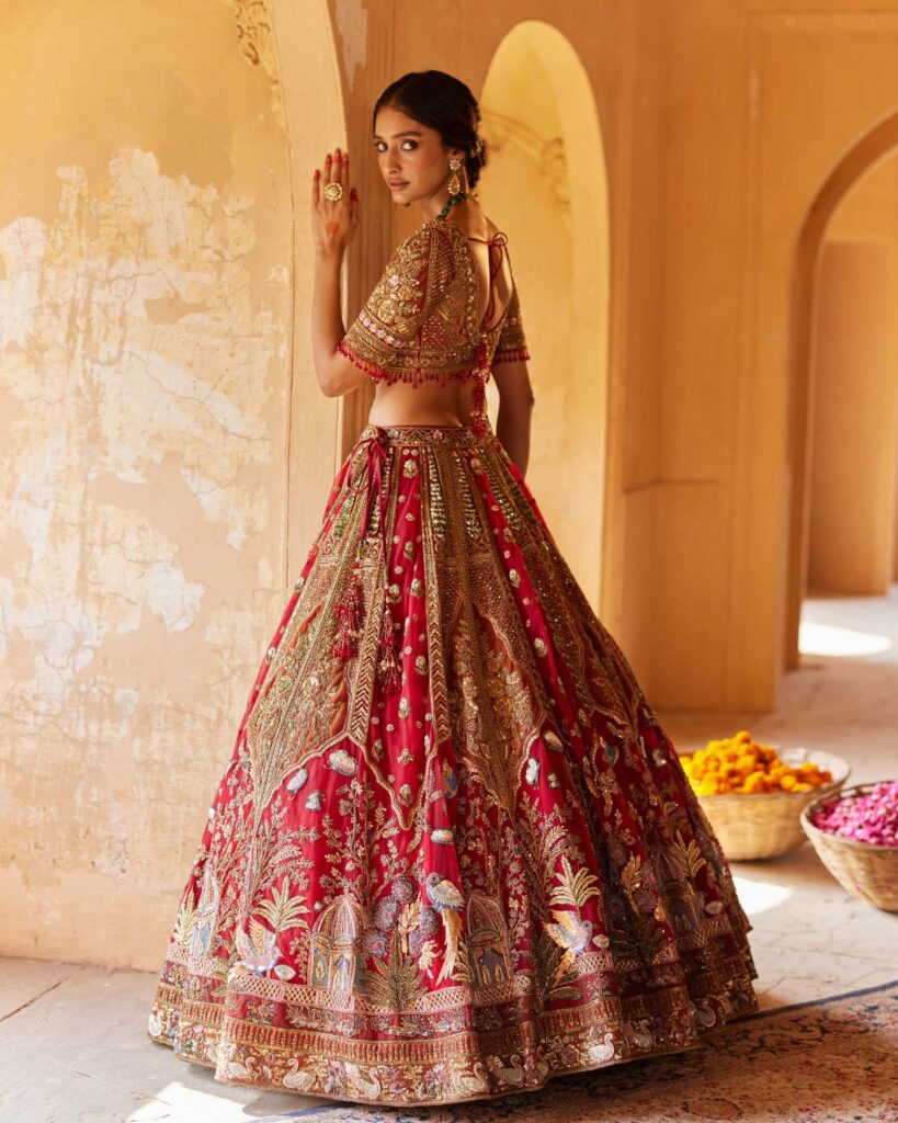 Red azara lehenga set – 6XL