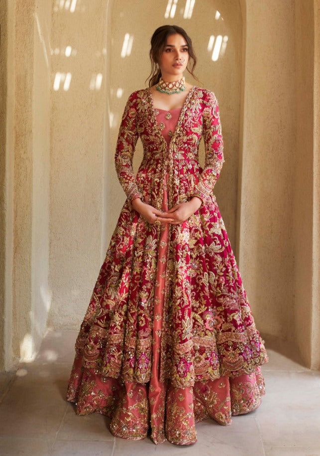 Royal Pishwas Frock Lehenga Pakistani Bridal Dress