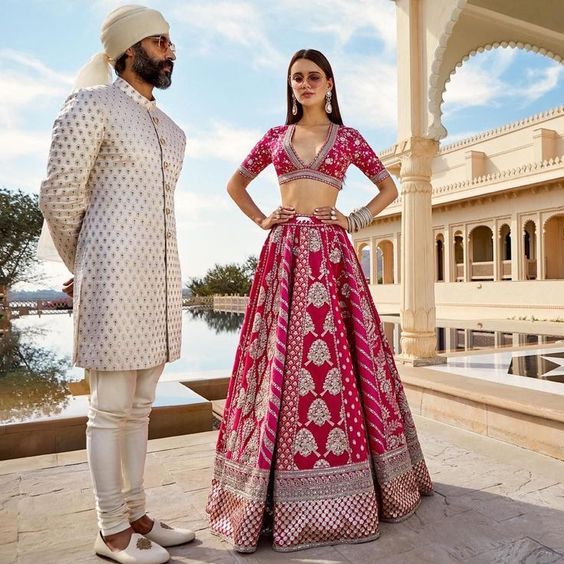 embroidered bridal lehenga