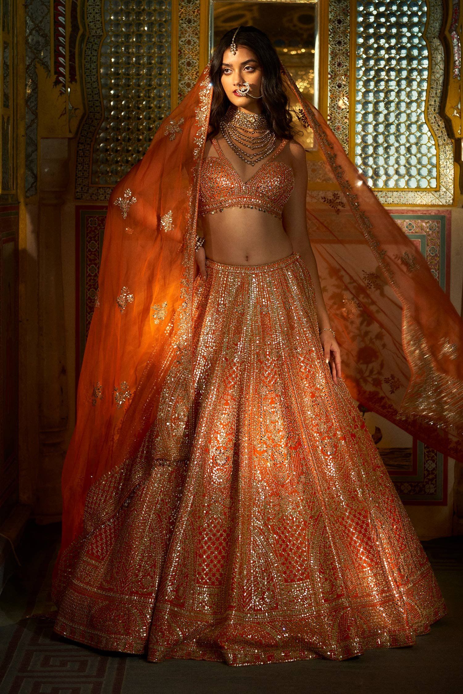 embroidered bridal lehenga