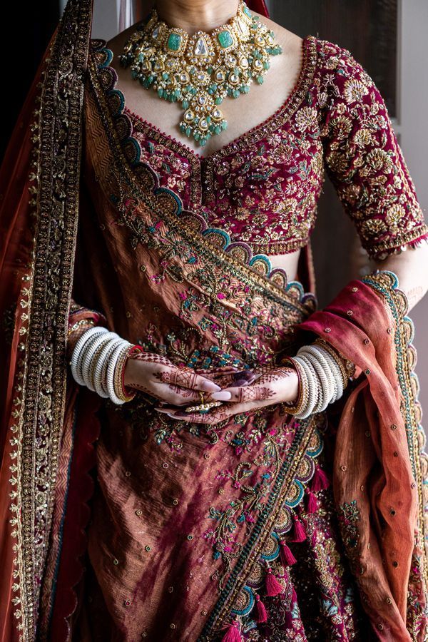 embroidered bridal lehenga