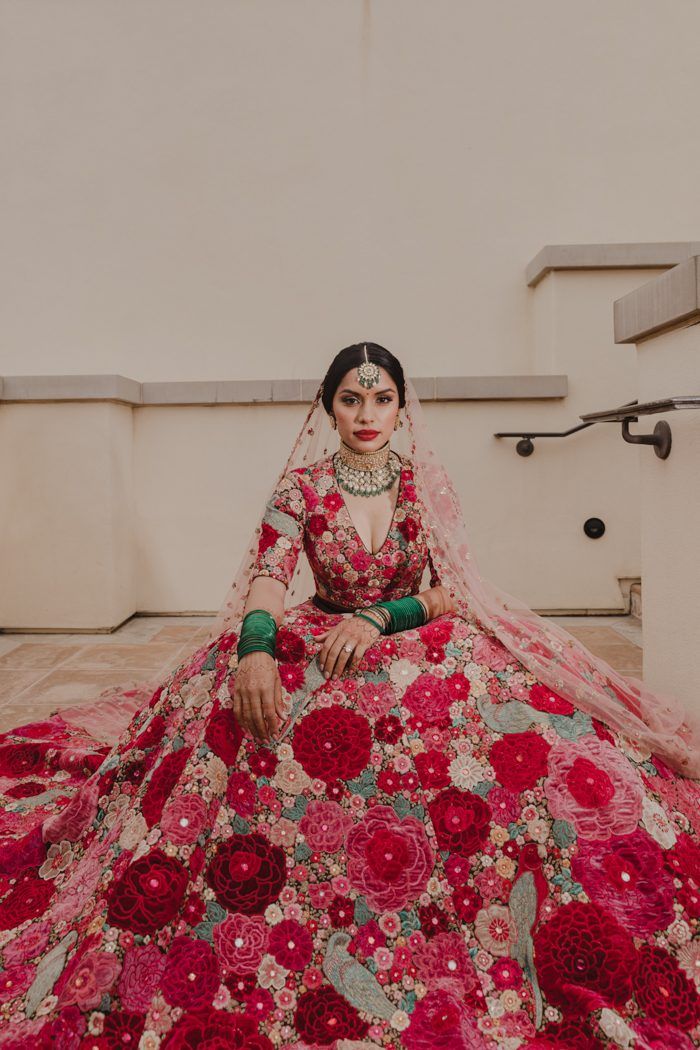 embroidered bridal lehenga