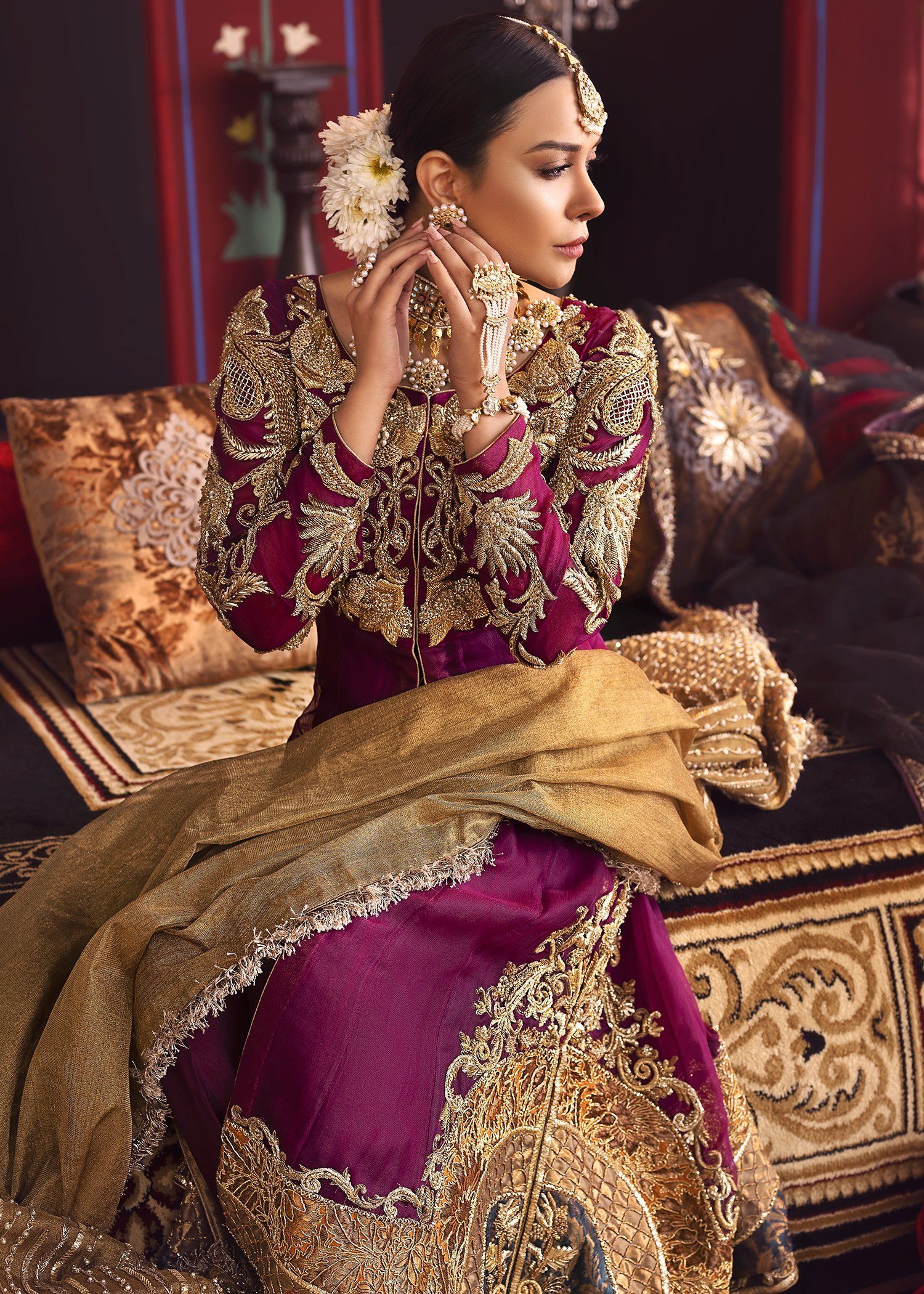 embroidered bridal lehenga