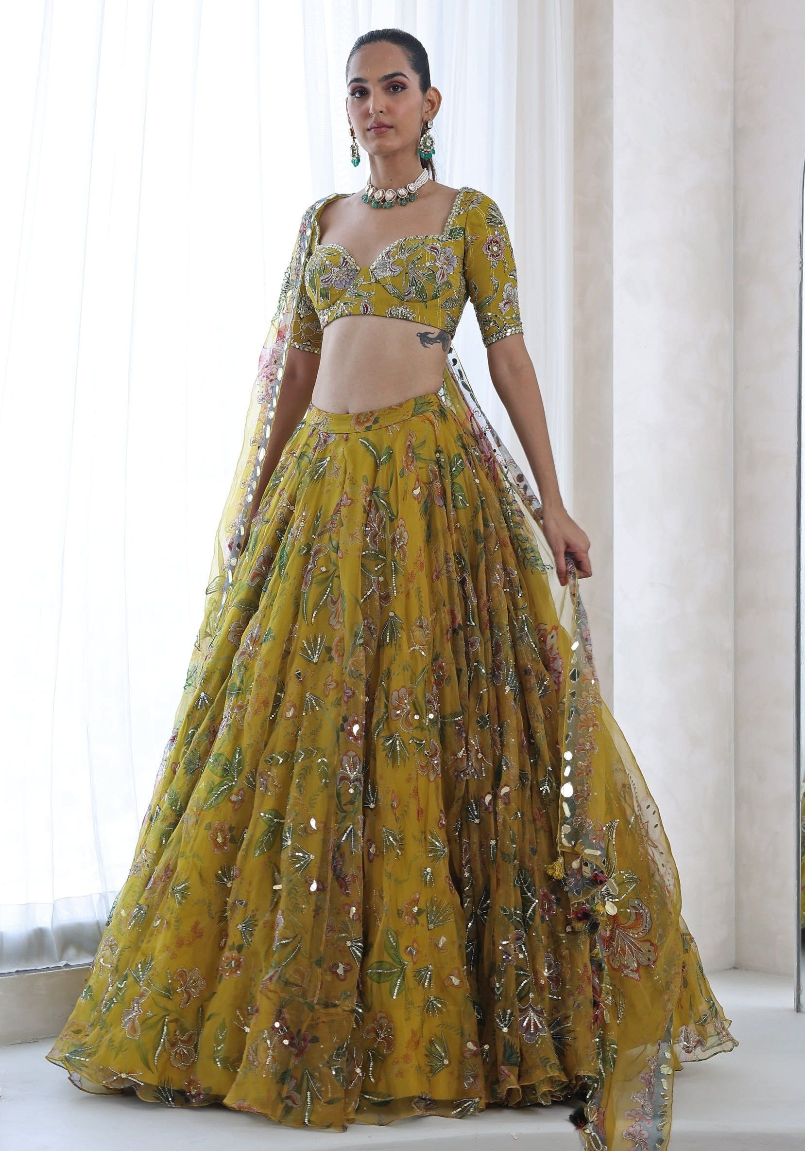 embroidered bridal lehenga