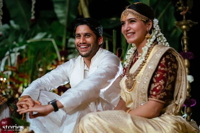 You just can’t miss Samantha Prabhu’s Wedding Dress with Love Story Embroidered on it