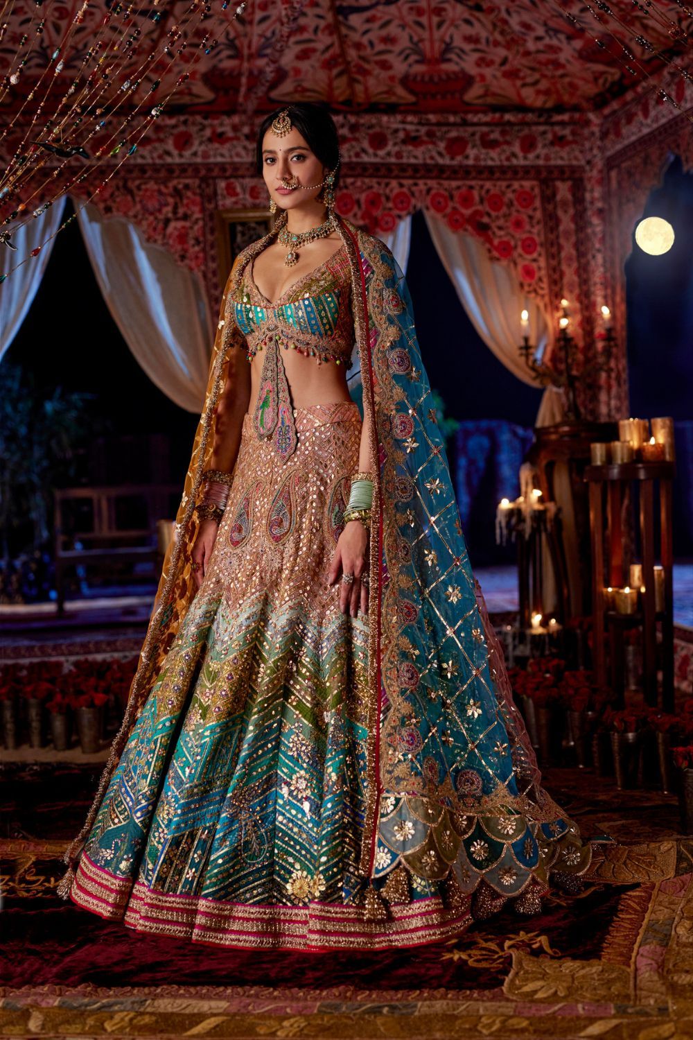 embroidered bridal lehenga