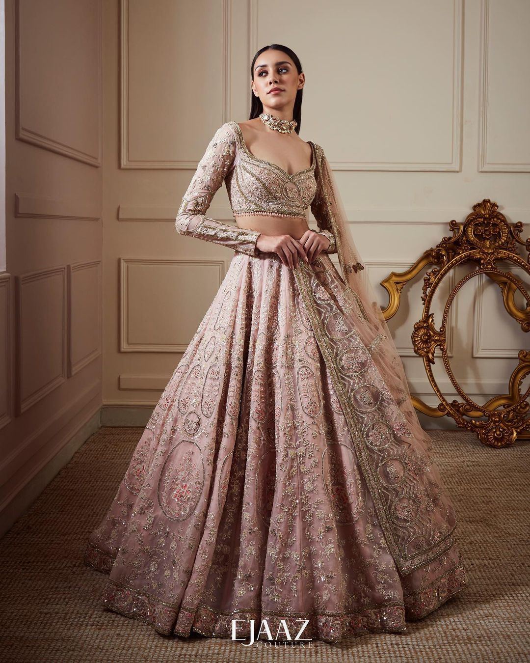 embroidered bridal lehenga