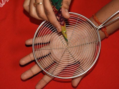 easy latest mehndi design for hands –  simple mehndi design with the help of kitchen utensile