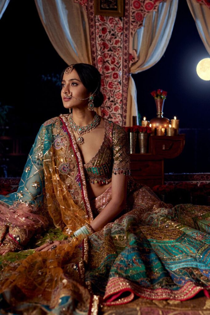 embroidered bridal lehenga