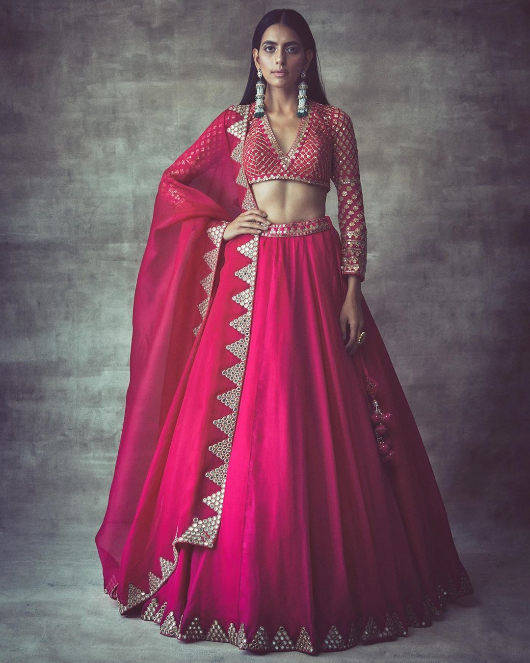 embroidered bridal lehenga