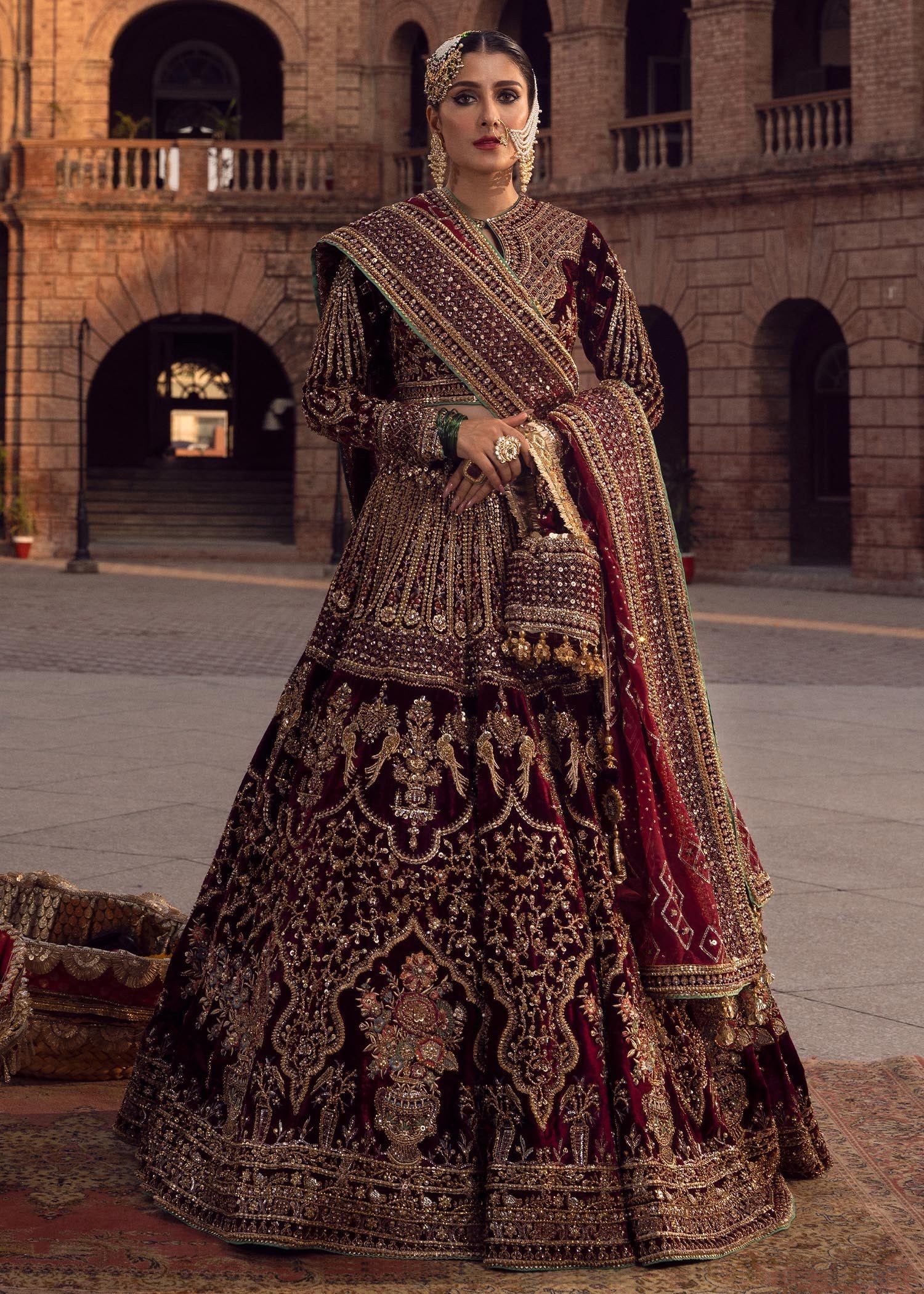 embroidered bridal lehenga