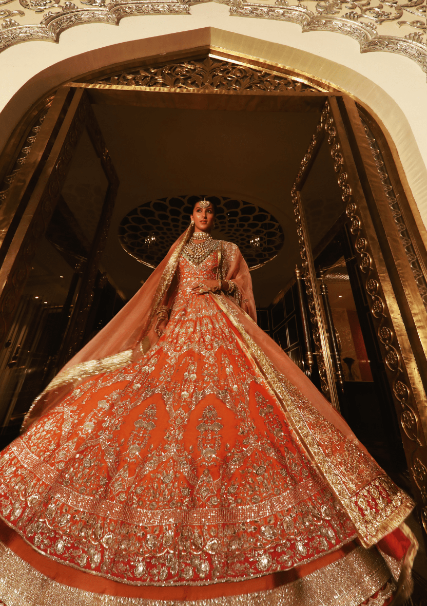 embroidered bridal lehenga