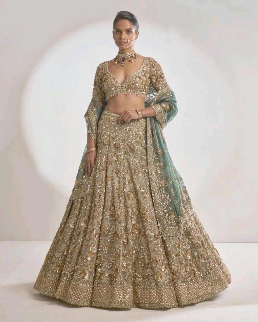 embroidered bridal lehenga