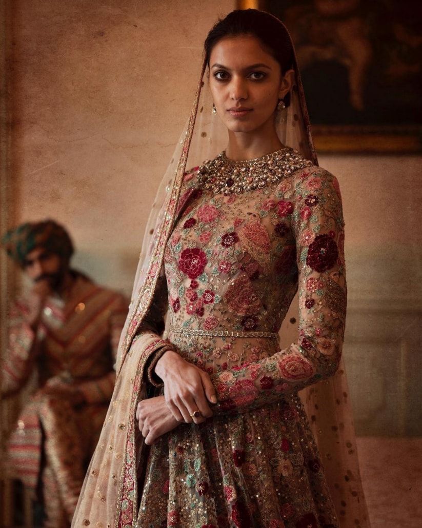 embroidered bridal lehenga