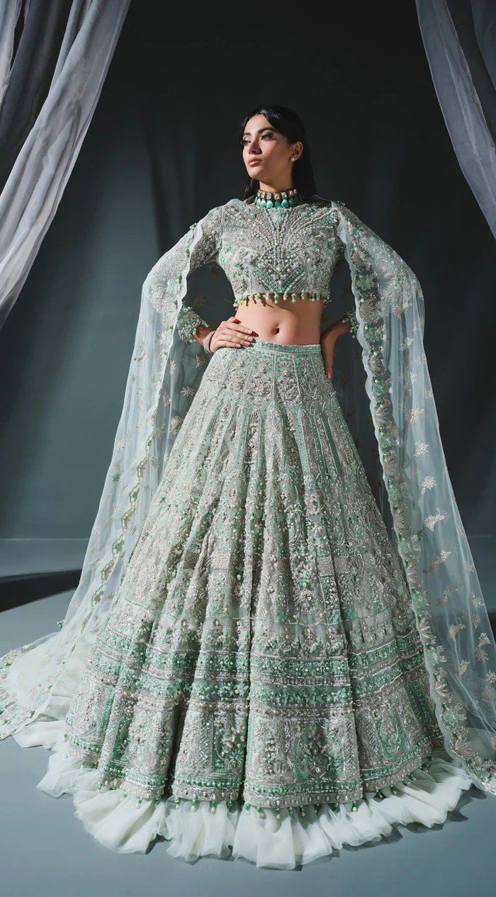 embroidered bridal lehenga