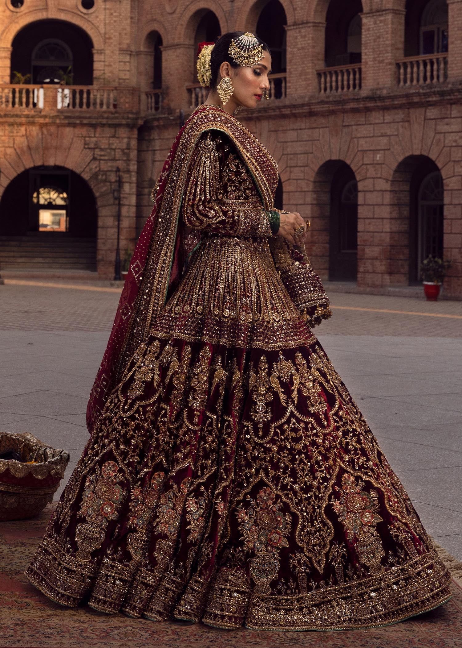 embroidered bridal lehenga