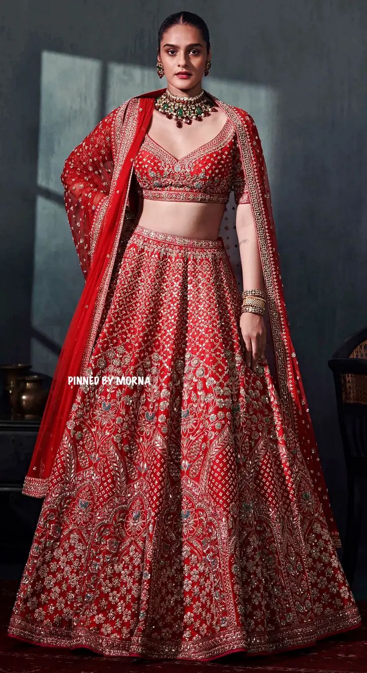 embroidered bridal lehenga