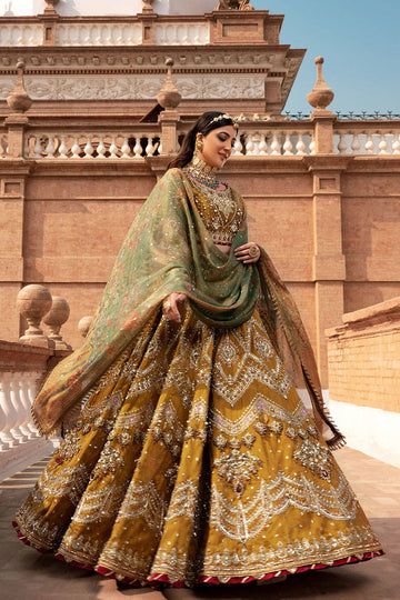 Pakistani Bridal Choli with Mustard Lehenga #BS768