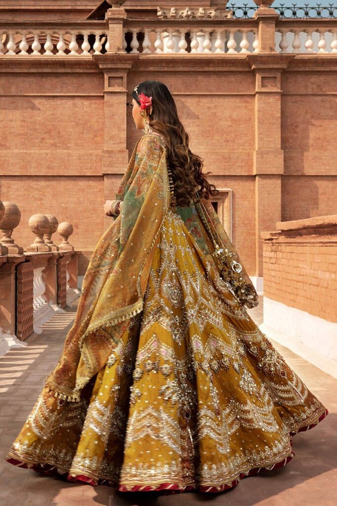 Pakistani Bridal Choli with Mustard Lehenga #BS768