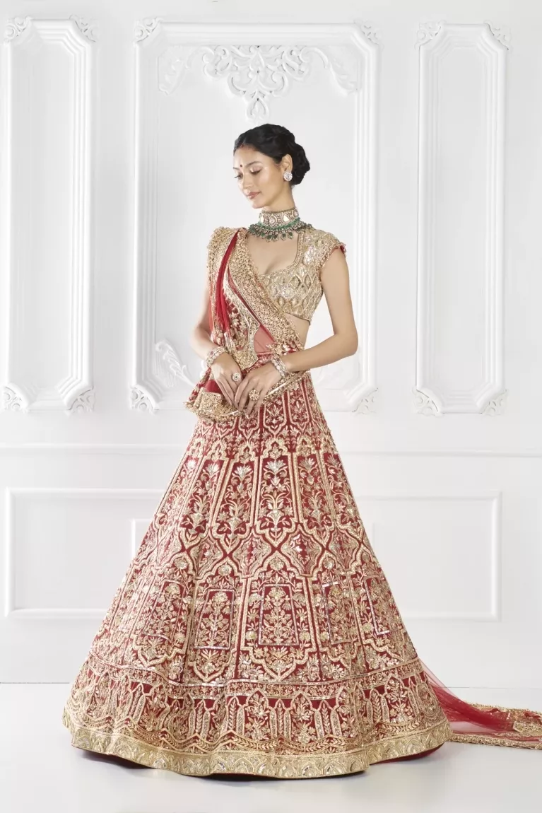 embroidered bridal lehenga