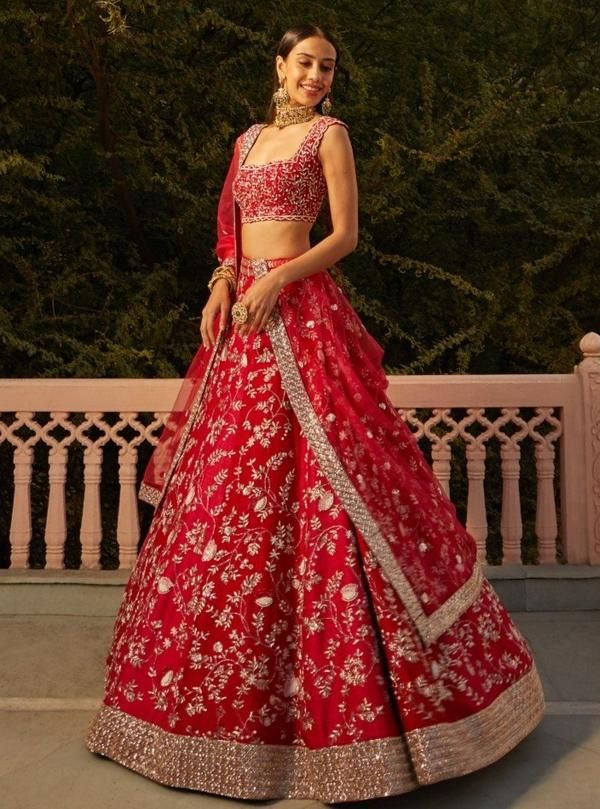 Pink Embroidered Chintz Lehenga Set