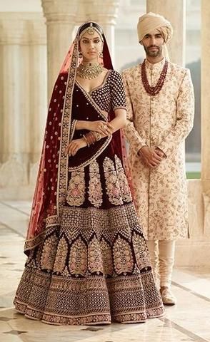 embroidered bridal lehenga