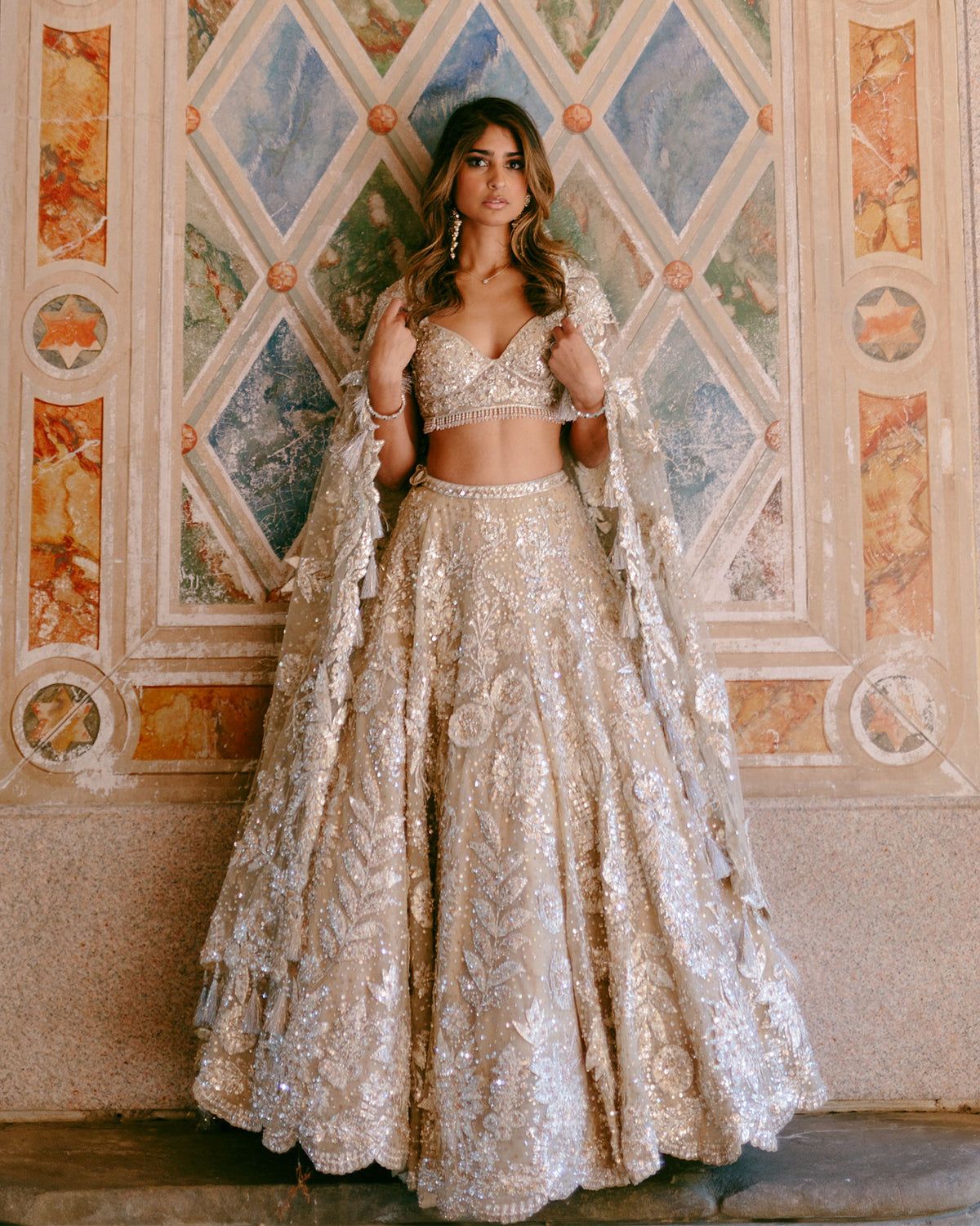 embroidered bridal lehenga