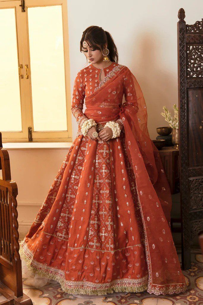 embroidered bridal lehenga