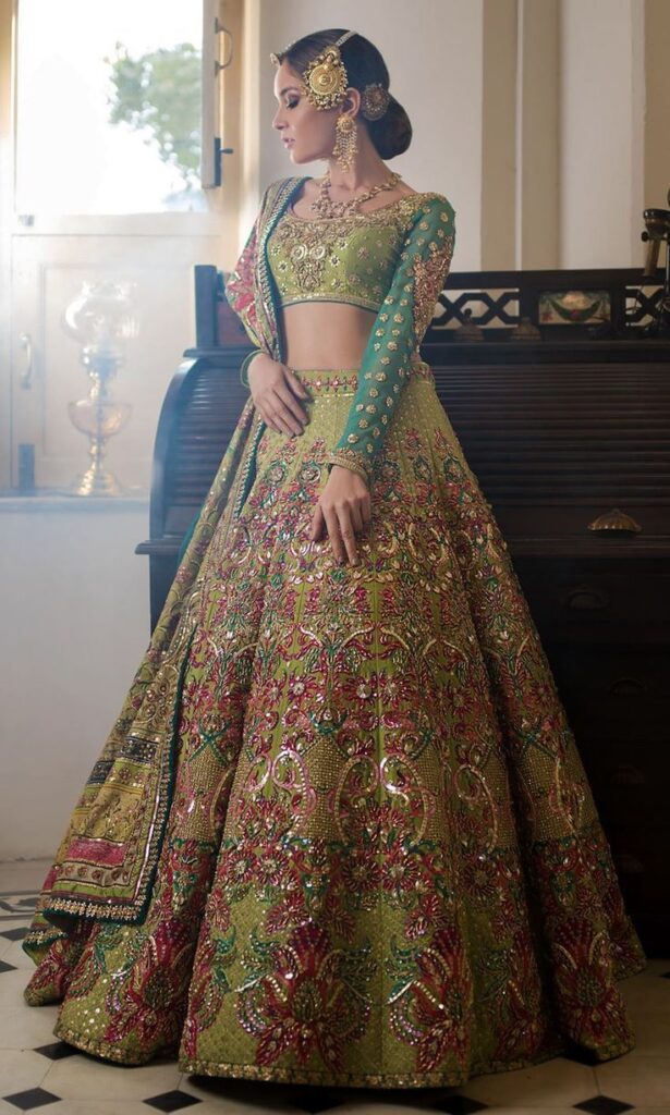 Green Color Wedding lehenga