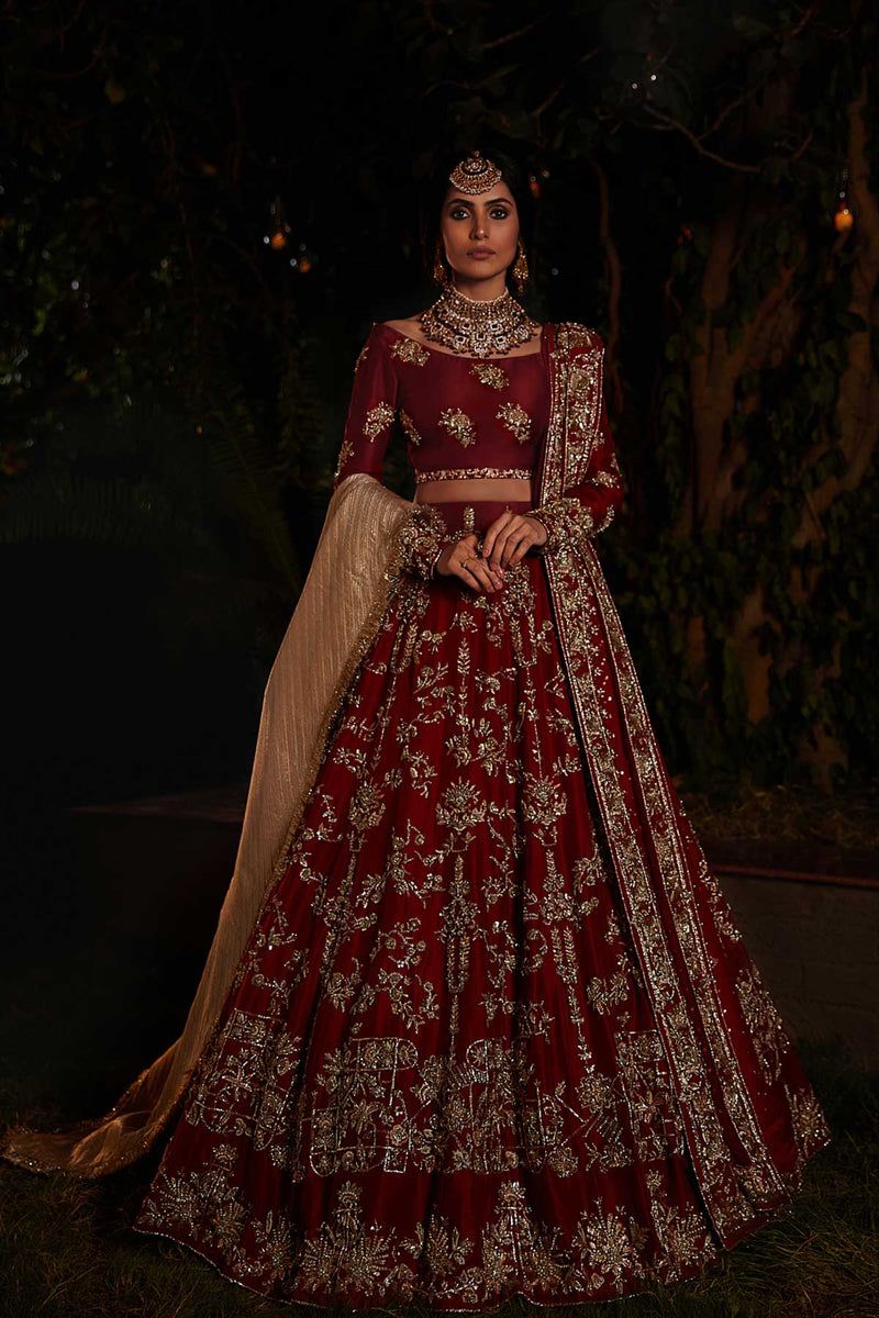 embroidered bridal lehenga