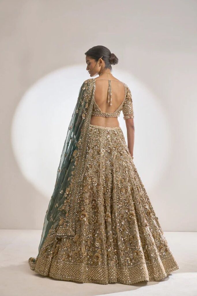 Champagne Zardozi Lehenga Set – 14 / Tall