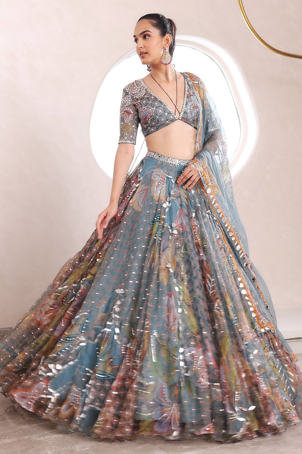 embroidered bridal lehenga