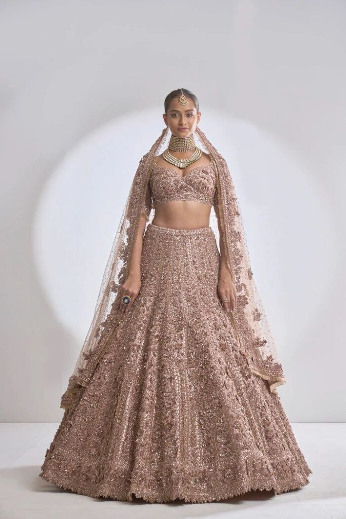 Rose Gold Three-Dimensional Lehenga Set – 14 / Tall