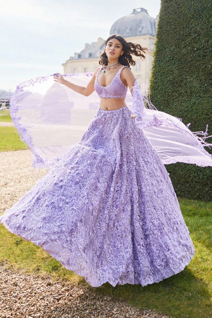 Mauve Sequin Lehenga Set – 6 / Tall