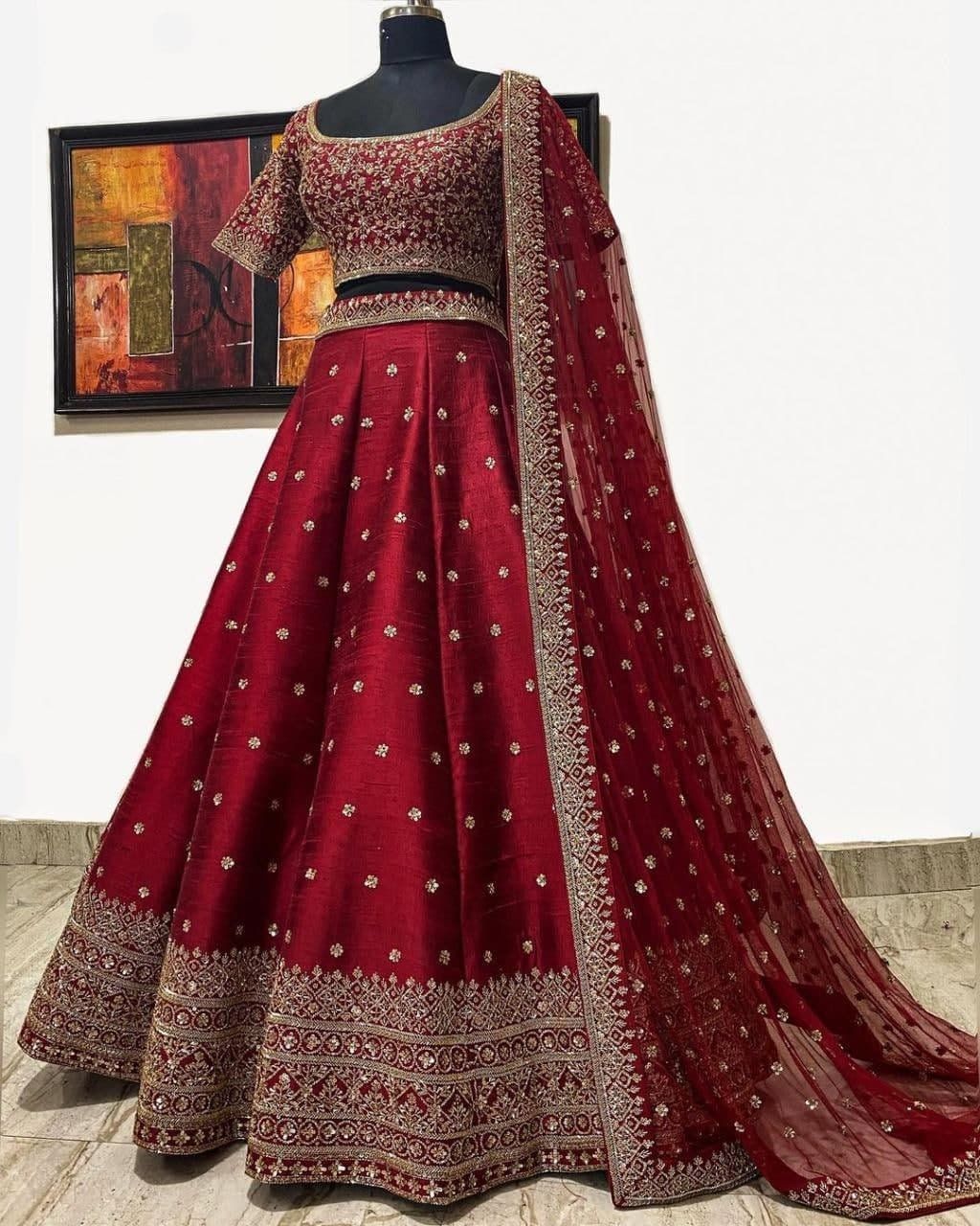 embroidered bridal lehenga